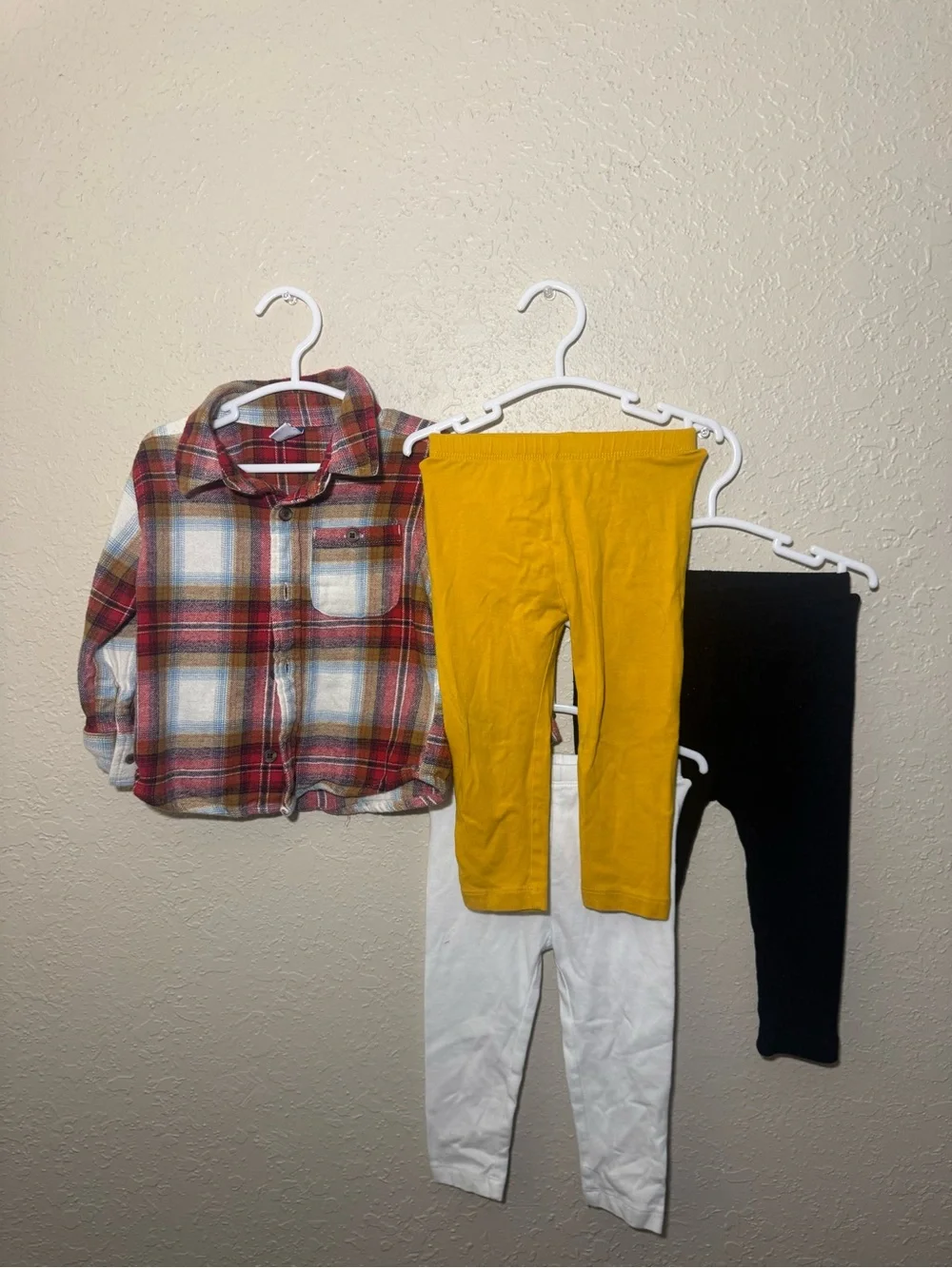 Old Navy Baby 18-24M Fall Plaid Shirt & Leggings 4 Piece Bundle